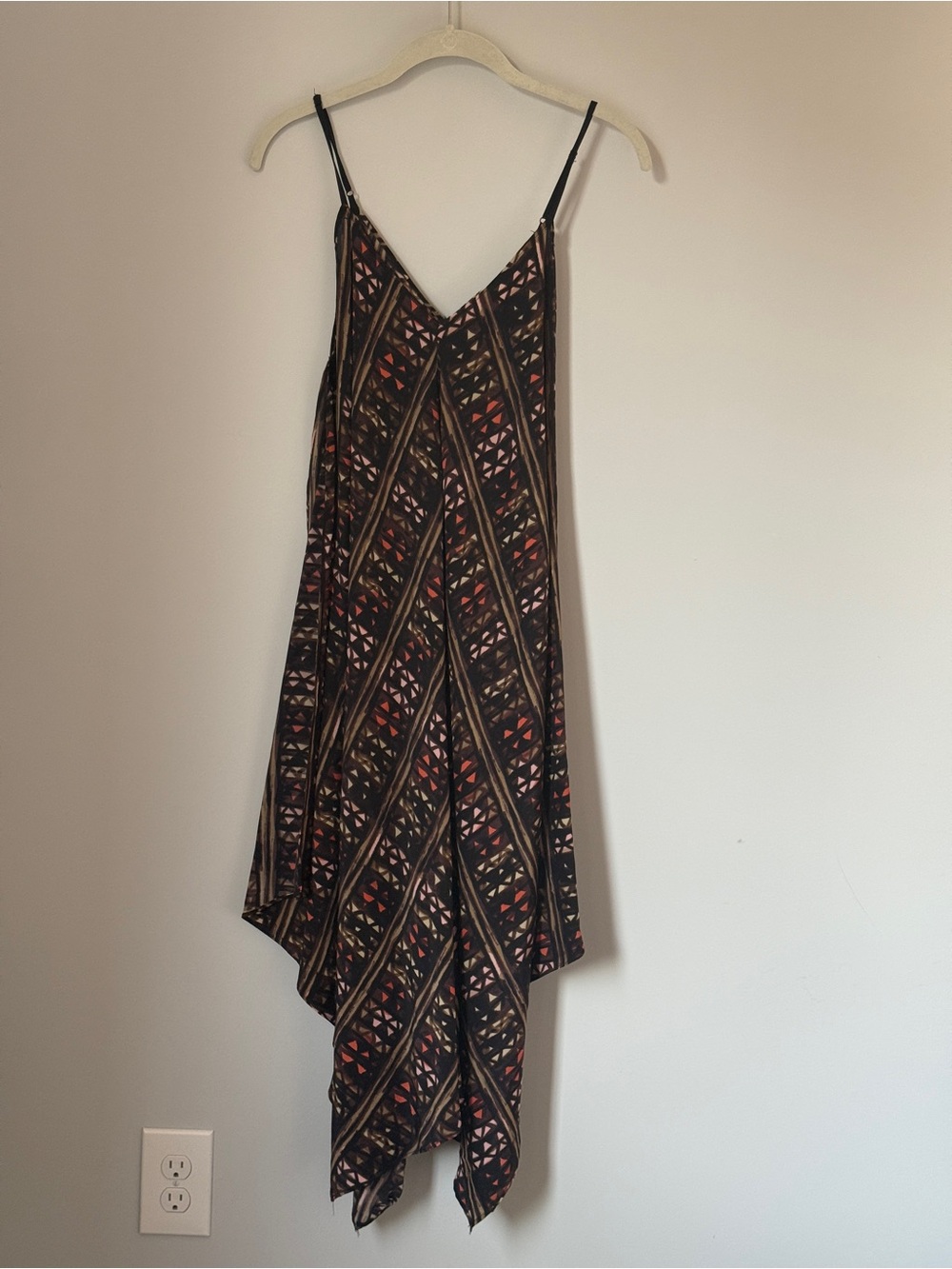 HD in Paris Anthropologie Asymmetrical Slip Dress in Black, Brown and Pink XS